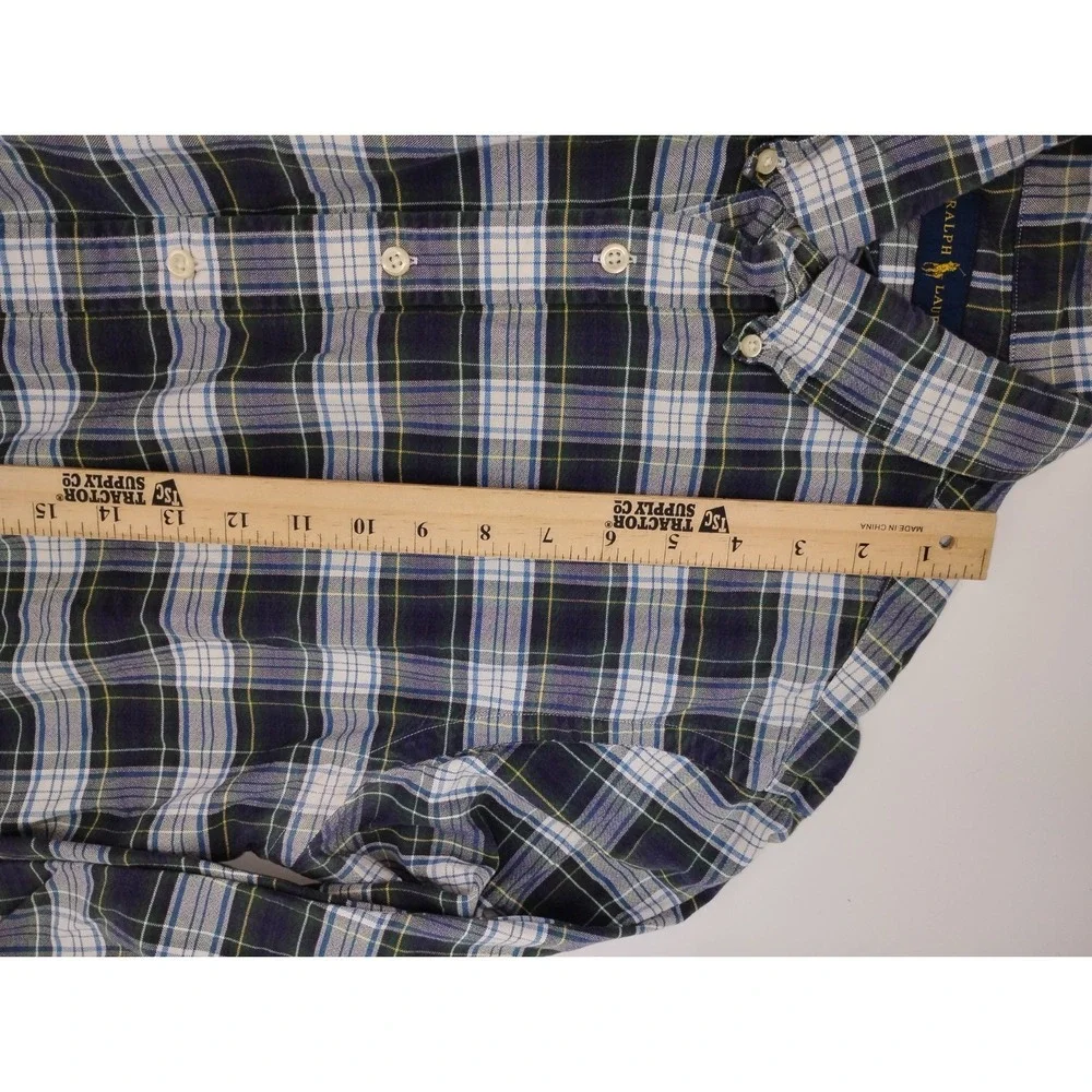 Polo Ralph Lauren mens large Plaid Button Down up Long Sleeve Oxford
